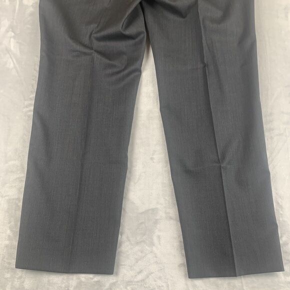 SAKS Fifth Ave‎ Spencer Dress Pants Mens 40R Gray Pinstripe 100% Wool (0491) - Picture 6 of 9